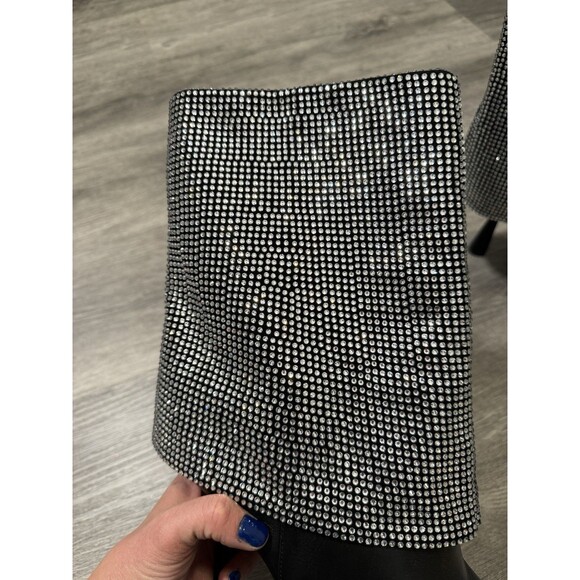 Black Suede Studio Cecille Ankle Embellished Rhinestones Boots new EU 42/US 10.5 - Picture 14 of 16